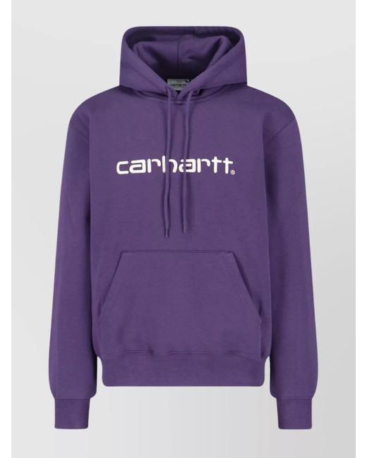 Carhartt Purple Hooded Sweatshirt Featuring Kangaroo Pocket for men