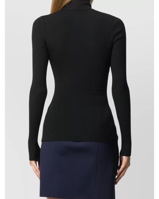 Wolford Black Ribbed Turtleneck Sweater