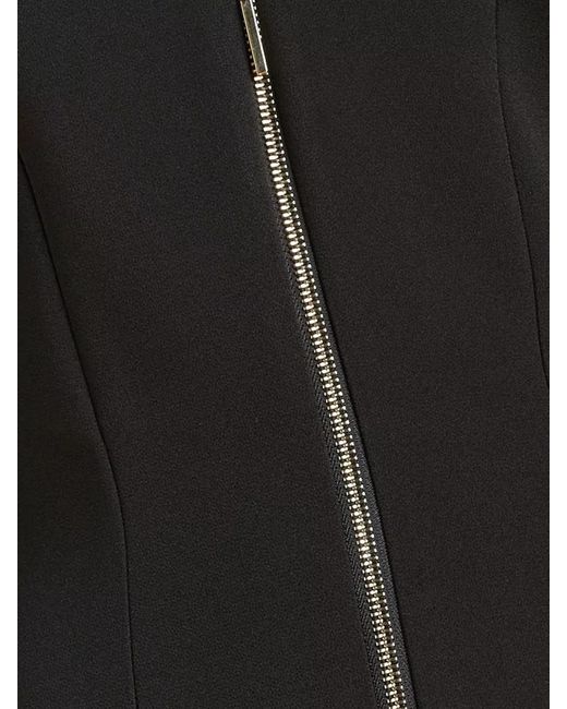 SIMONA CORSELLINI Black Stretch Fabric Knee Length Fitted Dress