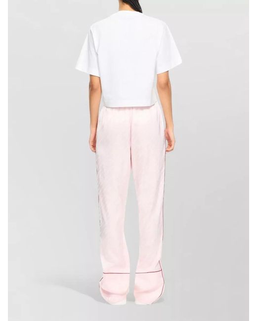 Off-White c/o Virgil Abloh White Printed Cotton Cropped T-Shirt