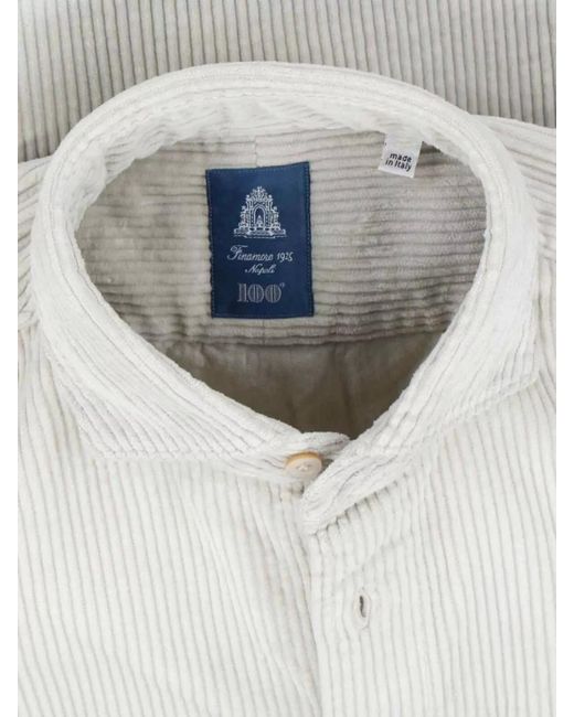 Finamore 1925 White Cotton Casual Shirt for men