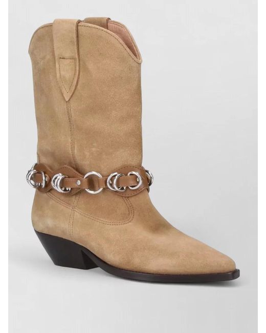Isabel Marant Natural Suede Ankle Boots