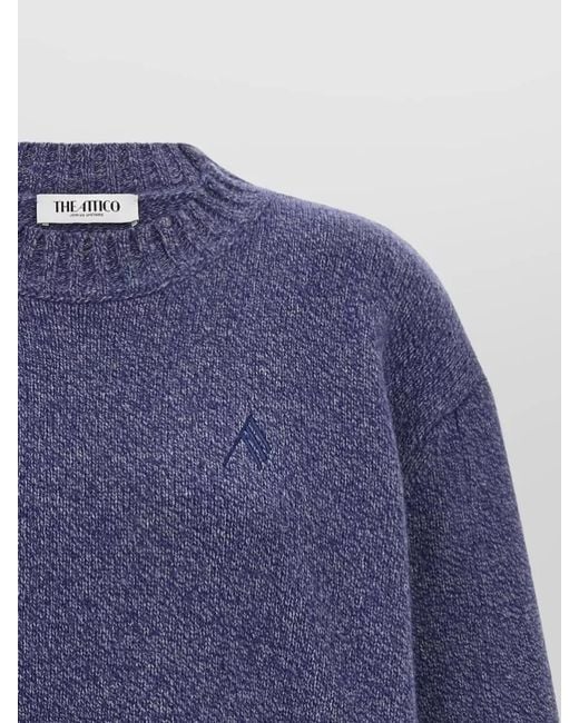 The Attico Blue Sweater Crew Neck Long Sleeves Asymmetric Hem