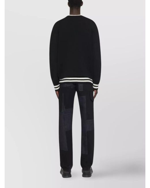 McQueen Black Skull Print Organic Cotton Sweatshirt for men