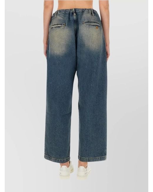 Moschino Blue Denim Wide-Leg Trousers