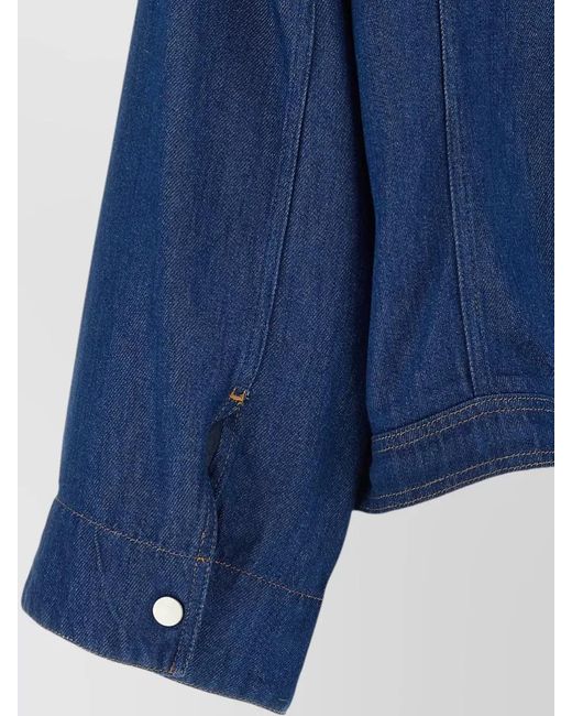 Nude Blue Blake Denim Jacket Buttoned Cuffs Chest Pockets