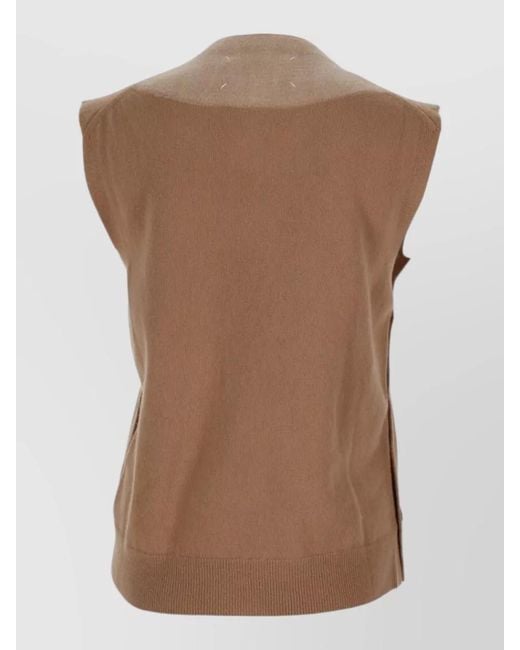 Maison Margiela Brown Wool Knitted Top