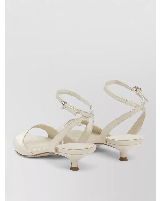 Aeyde Natural Nappa Leather Heeled Sandals