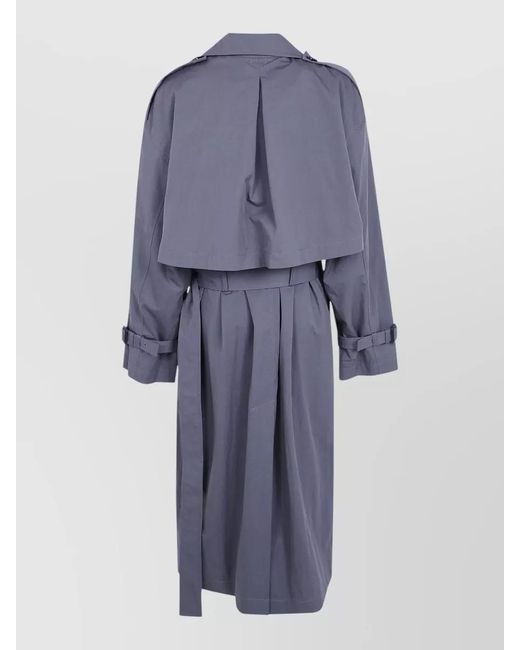 Totême Blue Summer Trench Coat Belted Double Breasted