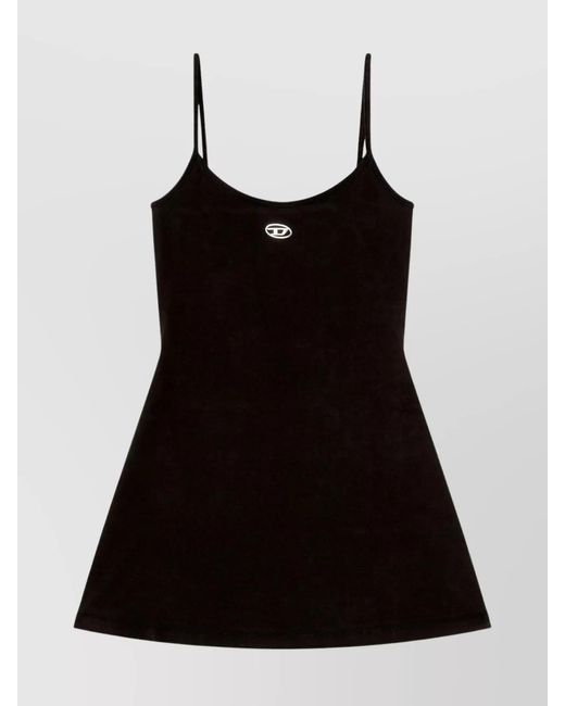 DIESEL Black D-Newhop-Od Oval D Logo Mini Dress