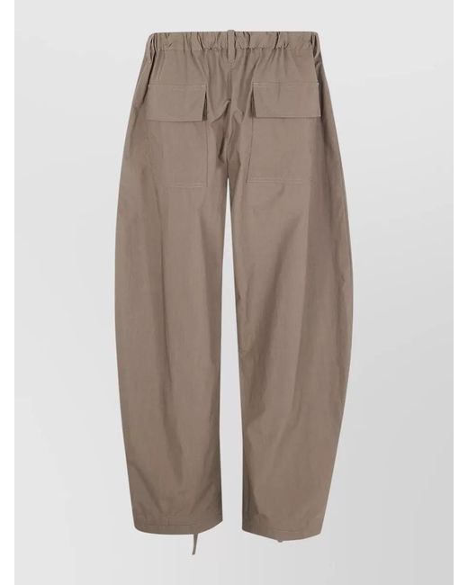 Sacai Brown Cotton Straight-Leg Cropped Trousers for men