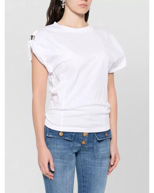 Seafarer White Estephan T Shirt Metal Detail Round Neck
