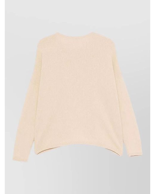 Apuntob Natural Cashmere Fine-Knit Crew-Neck Long-Sleeve Sweatshirt