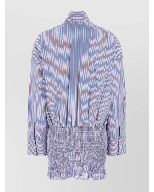 Prada Purple Embroidered Cotton Shirt for men