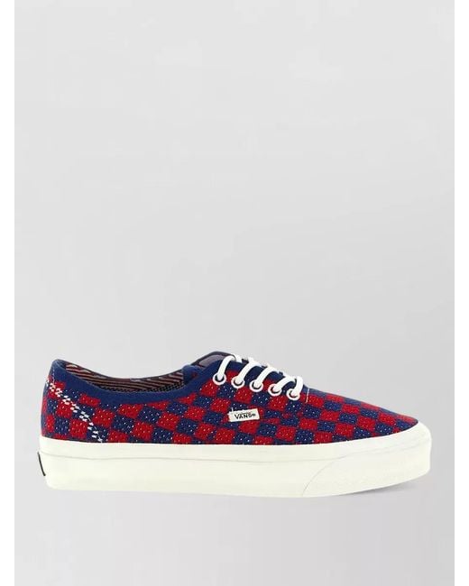 Vans Blue Checkerboard Canvas Lace-Up Sneakers