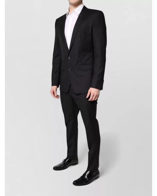 Dolce & Gabbana Black Wool Slim-Fit Single-Breasted Suit for men