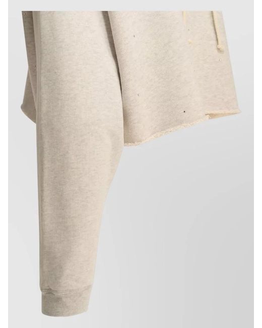 Golden Goose Deluxe Brand Natural Cropped Hoodie Star Motif Drawstring Hood