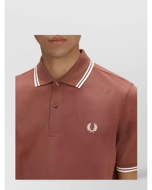 Fred Perry Red Cotton Polo Shirt for men