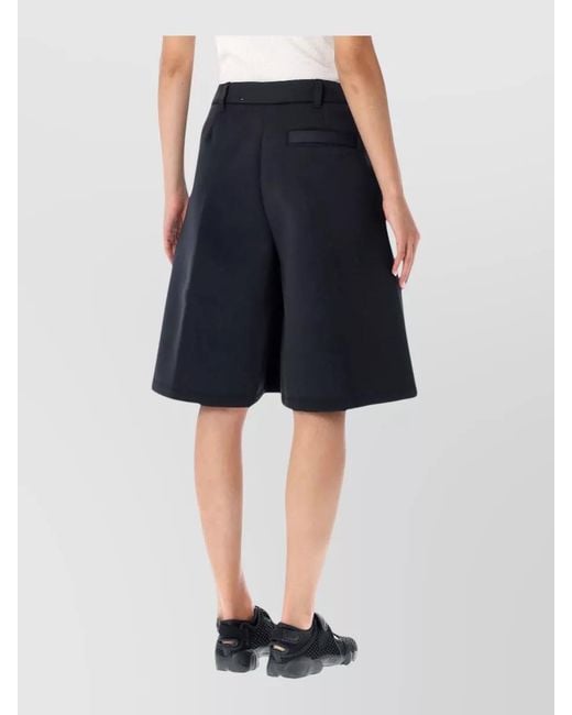 Nike Blue Pleated Mid-Rise Bermuda Shorts