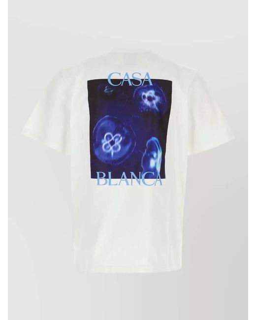 Casablanca White Cotton T-Shirt for men