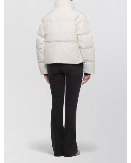 Canada Goose White Short Padded Coat High Neck Sleeves