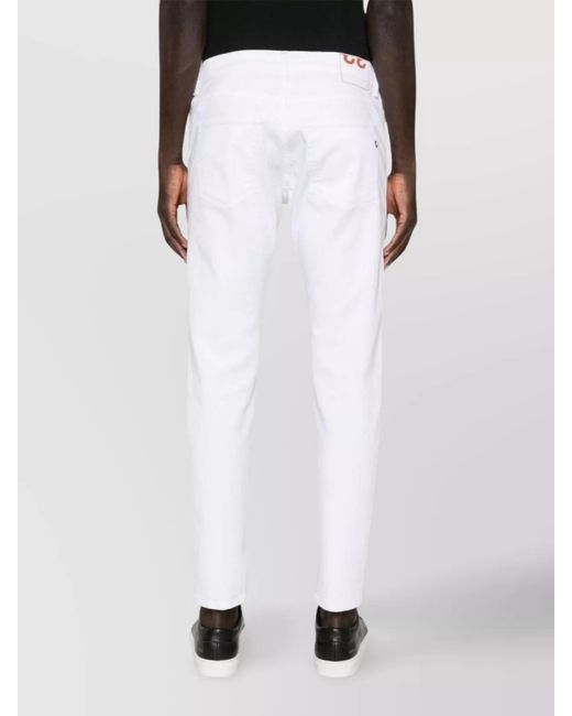 Dondup White Straight-Leg Trousers for men