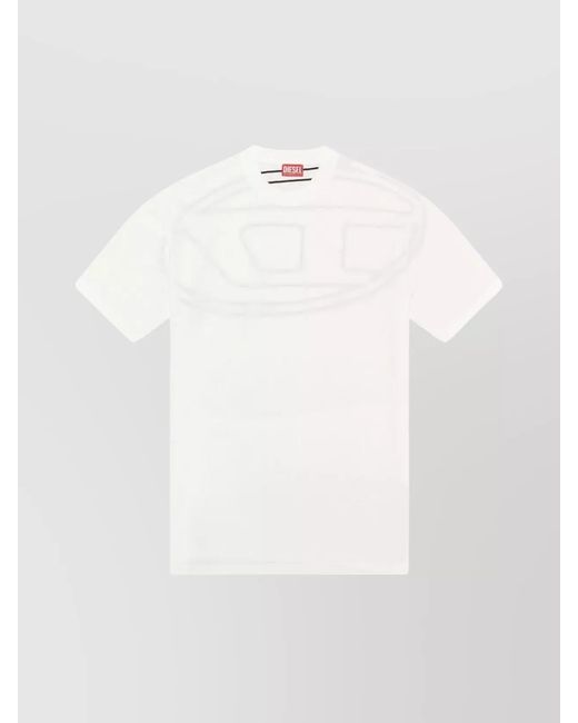 DIESEL White Cotton Loose-Fit T-Shirt for men