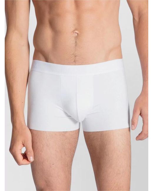 Calida White Boxer Underwear Elastic Waistband V Neck for men