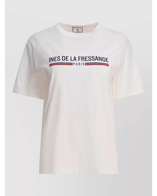 Ines De La Fressange Paris Multicolor Crew Neck Short Sleeve Straight Hem T-Shirt