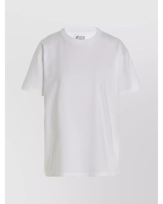 Maison Margiela White Ribbed Cotton Logo T-Shirt