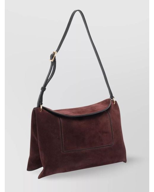 Wandler Purple Shoulder Bag With Front Pocket And-Tone Hardware