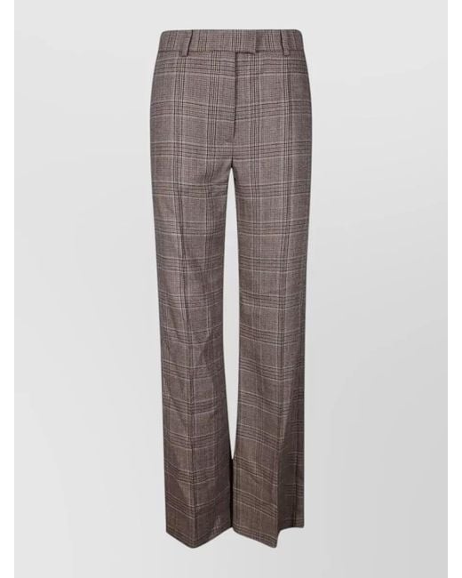 A.P.C. Brown High Waist Wide Leg Checked Suit Trousers