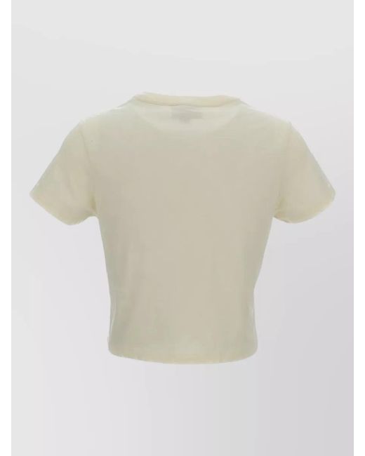 Maison Kitsuné Natural Organic Cotton Cropped Baby Fox Logo Short-Sleeve T-Shirt