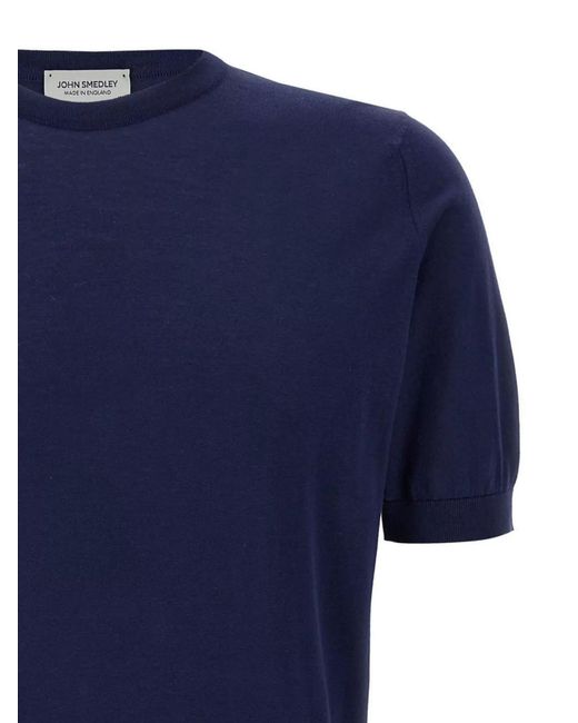 John Smedley Blue 'Kempton' Crew Neck T-Shirt for men