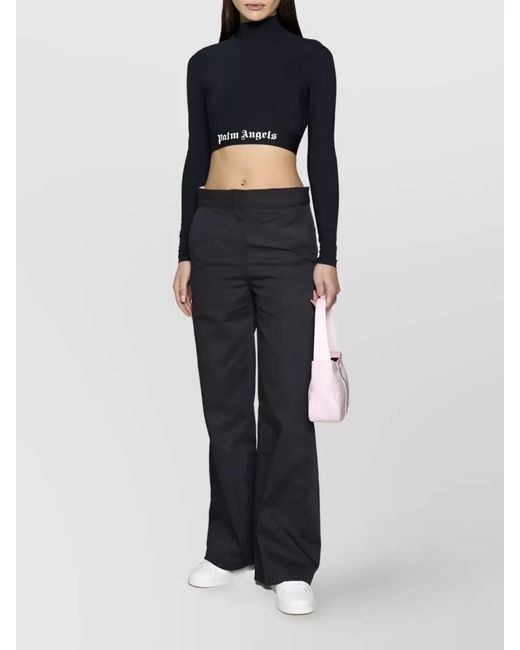 Palm Angels Blue Straight-Leg Trousers