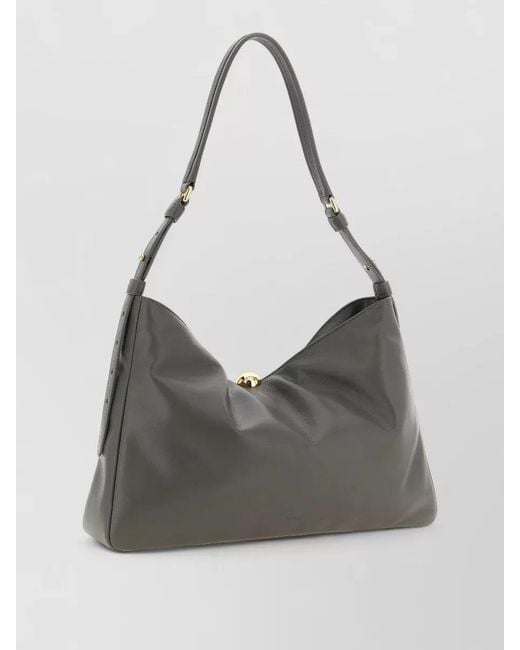 Furla Black Large Leather Shoulder Bag