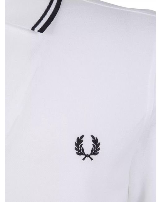 Fred Perry White Cotton Polo Shirt for men