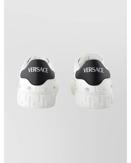 Versace White Leather Low-Top Sneakers