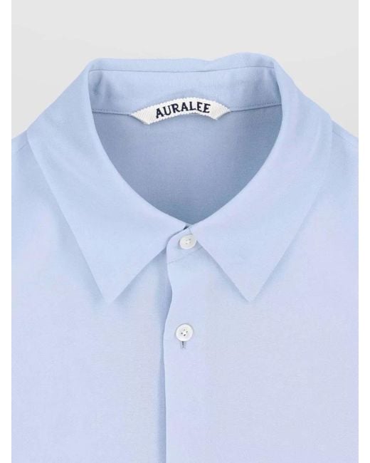 Auralee Blue Silk Shirt