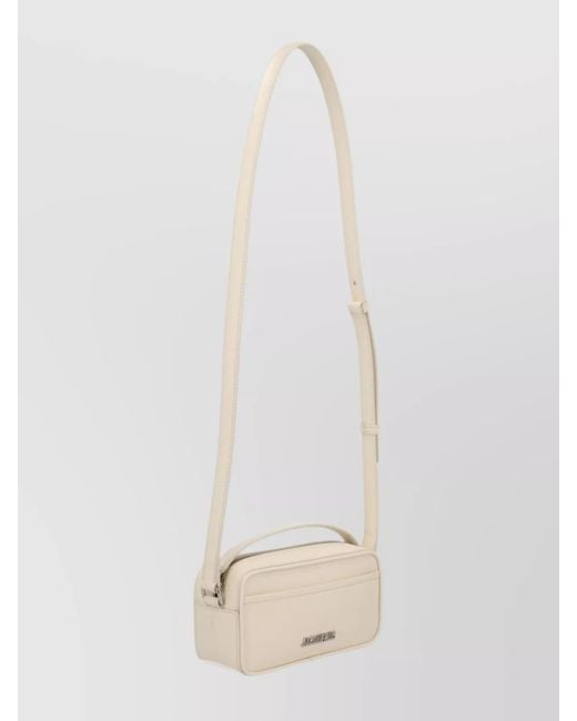Jacquemus White Leather Messenger Bag for men