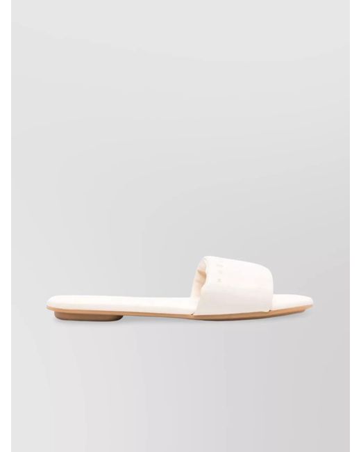 Hogan White Leather Slides