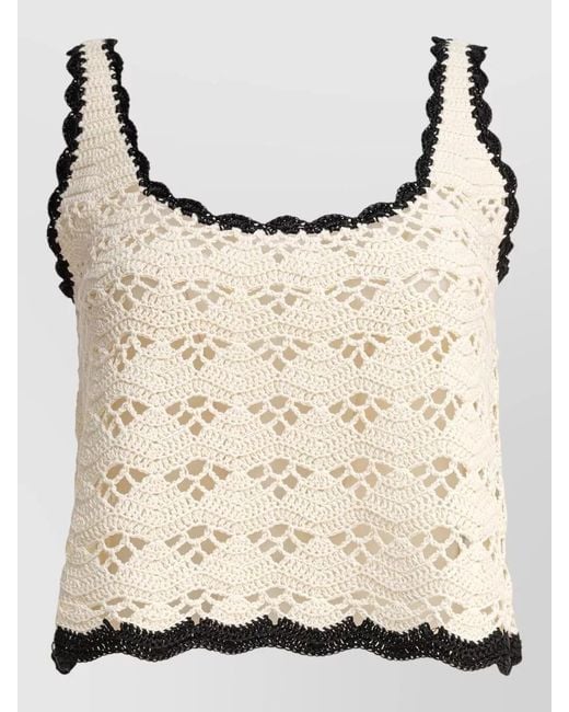 Zimmermann Natural Rhiannon Crochet Relaxed Fit Tank Top
