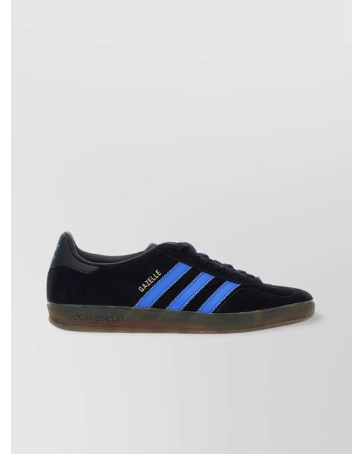 Adidas Originals Blue Leather Gazelle Indoor Low-Top Sneakers