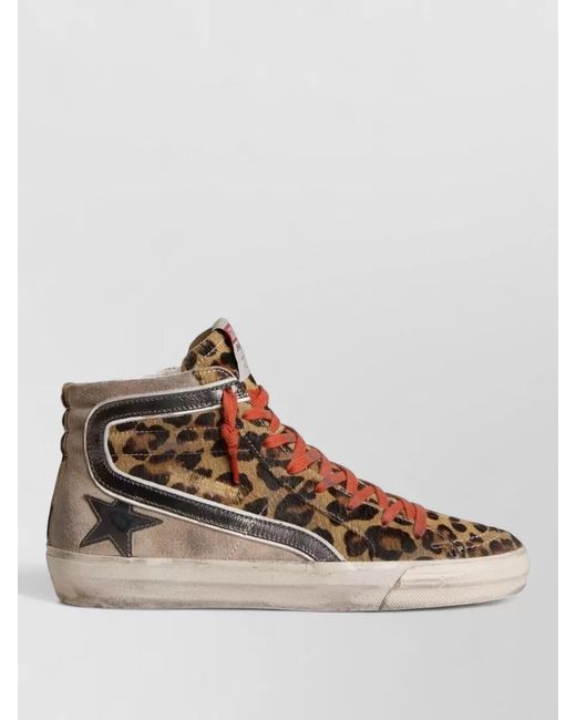 Golden Goose Deluxe Brand Red Leather High-Top Sneakers