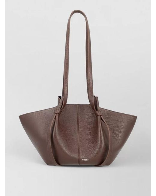 Yuzefi Brown Mochi Small Leather Shoulder Bag