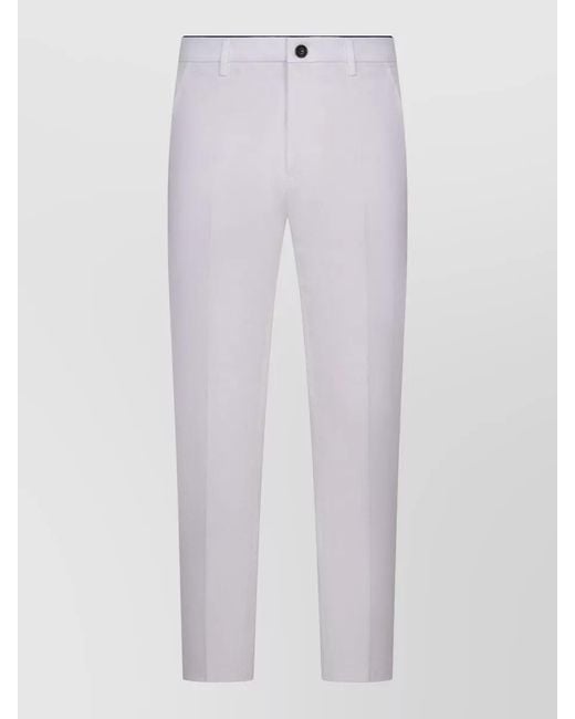 Department 5 White Slim Fit Chinos Belt Loops Pleats for men