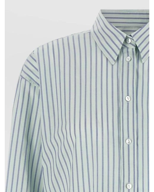 Xacus Blue Tessa Striped Shirt Long Sleeves Relaxed Fit