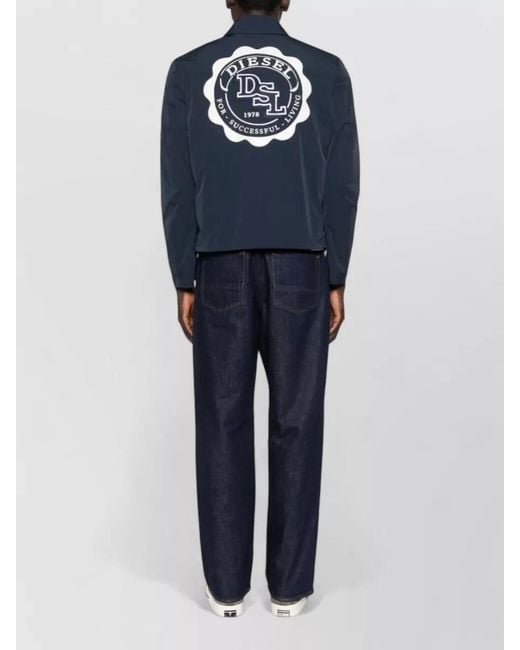 DIESEL Blue Tailored Blazer Collared Neck Long Sleeves Pockets for men