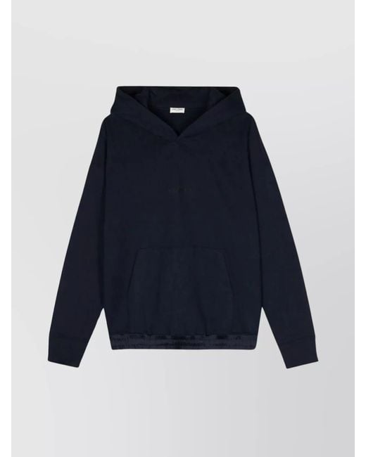 Saint Laurent Blue Cotton Hoodie for men