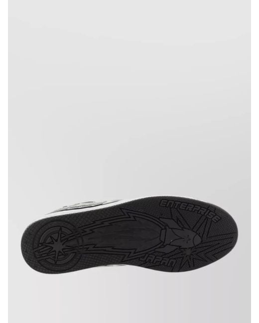 ENTERPRISE JAPAN Black Ej Sneaker Contrast Sole Flat Design for men